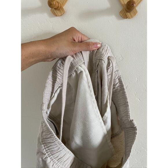 GAP Shorts Mens Medium Linen Blend Chico Beige Pockets Elastic Waist Preppy - Picture 7 of 7